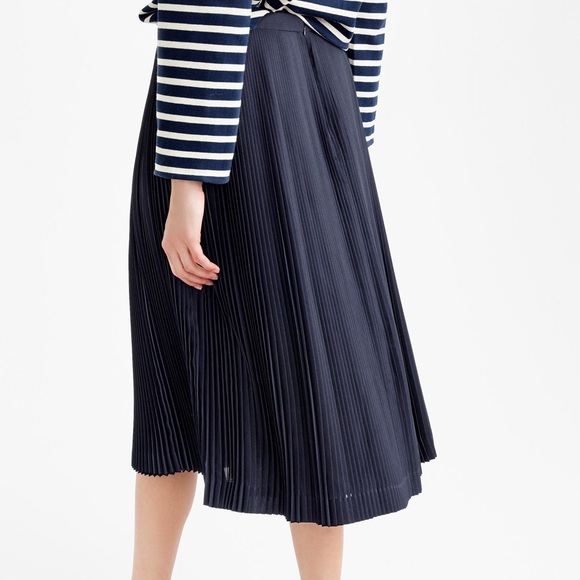 J. Crew Dresses & Skirts - J CREW Micro Pleat Midi Skirt Navy